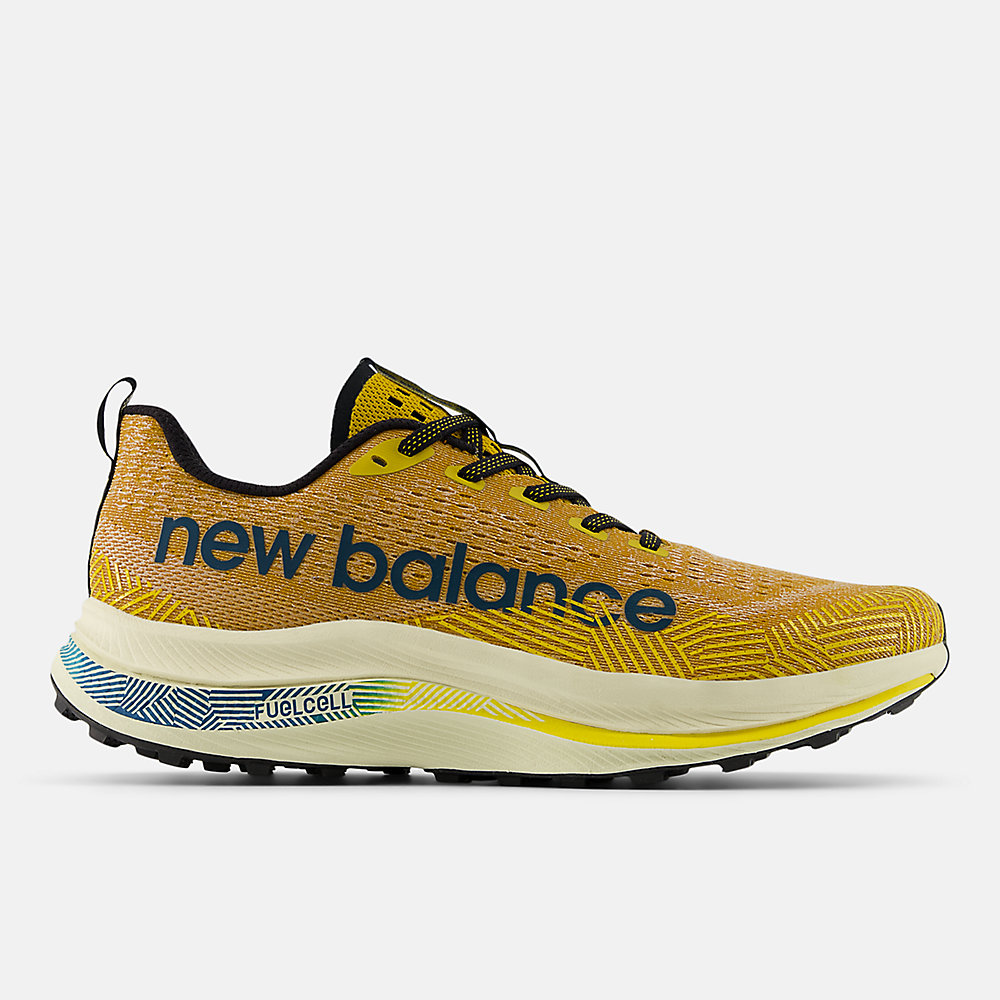 New Balance FuelCell SuperComp Trail Shoes Butterscotch with Deep Sea and Calcium